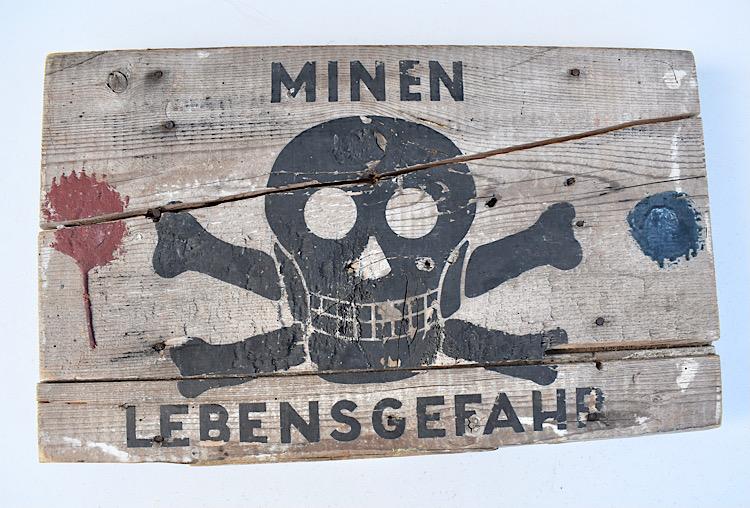 Wehrmacht wooden Warning Sign (Minen)