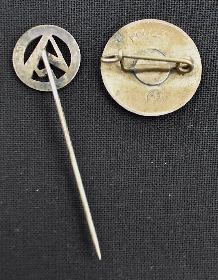 NSDAP Party Badge and SA Stickpin with photo