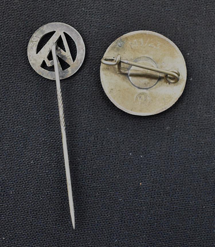 NSDAP Party Badge and SA Stickpin with photo