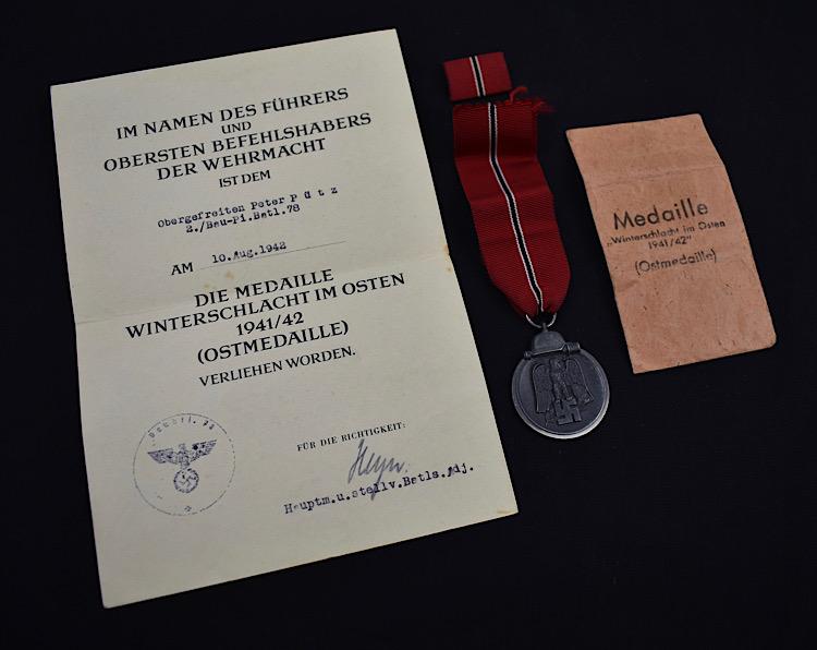 Eastern Front Winter Medal (Ost Medaille) & Award
