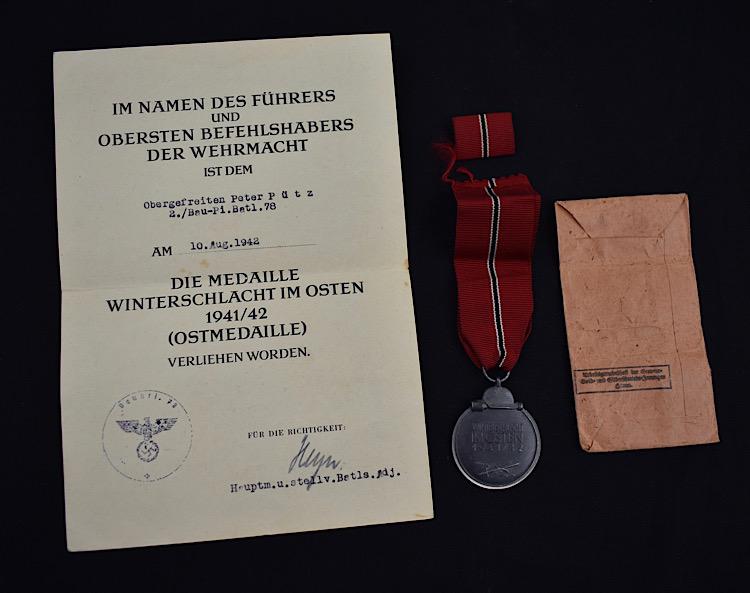 Eastern Front Winter Medal (Ost Medaille) & Award