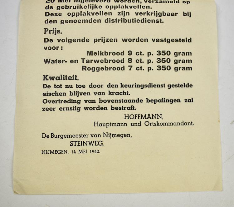 Wehrmacht Announcement Poster Nijmegen