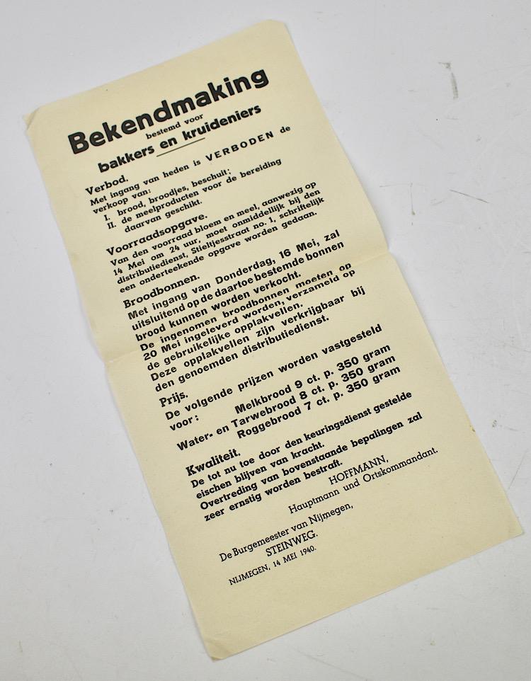 Wehrmacht Announcement Poster Nijmegen