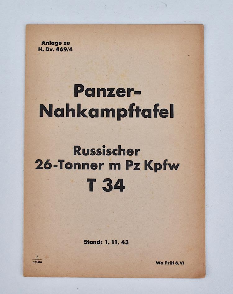 Panzer Nahkampftafel Russischer T34 M Pz Kpfw