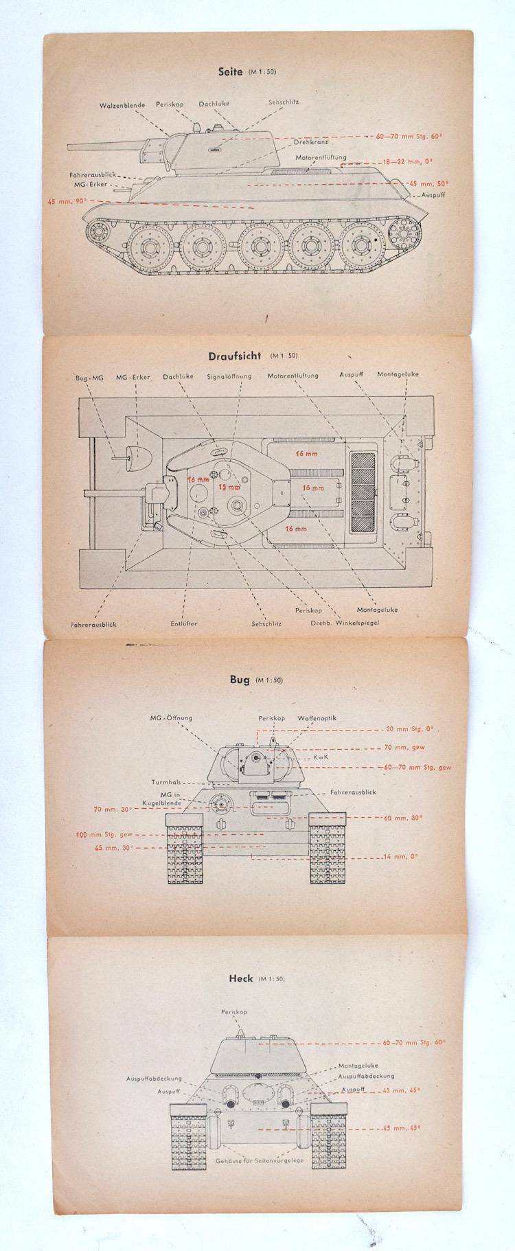 Panzer Nahkampftafel Russischer T34 M Pz Kpfw