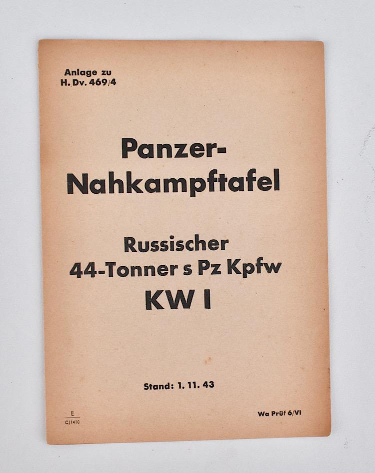 Panzer Nahkampftafel Russischer KV 1 Pz Kpfw