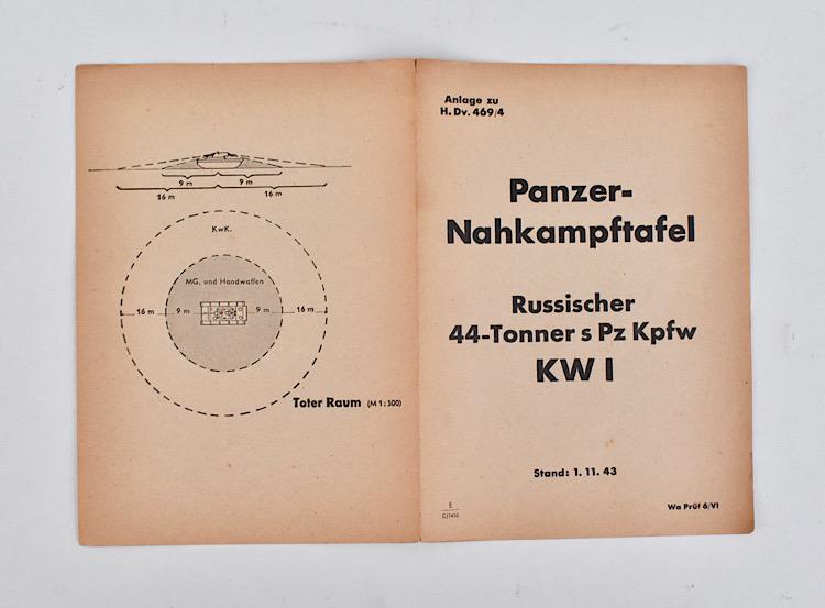 Panzer Nahkampftafel Russischer KV 1 Pz Kpfw