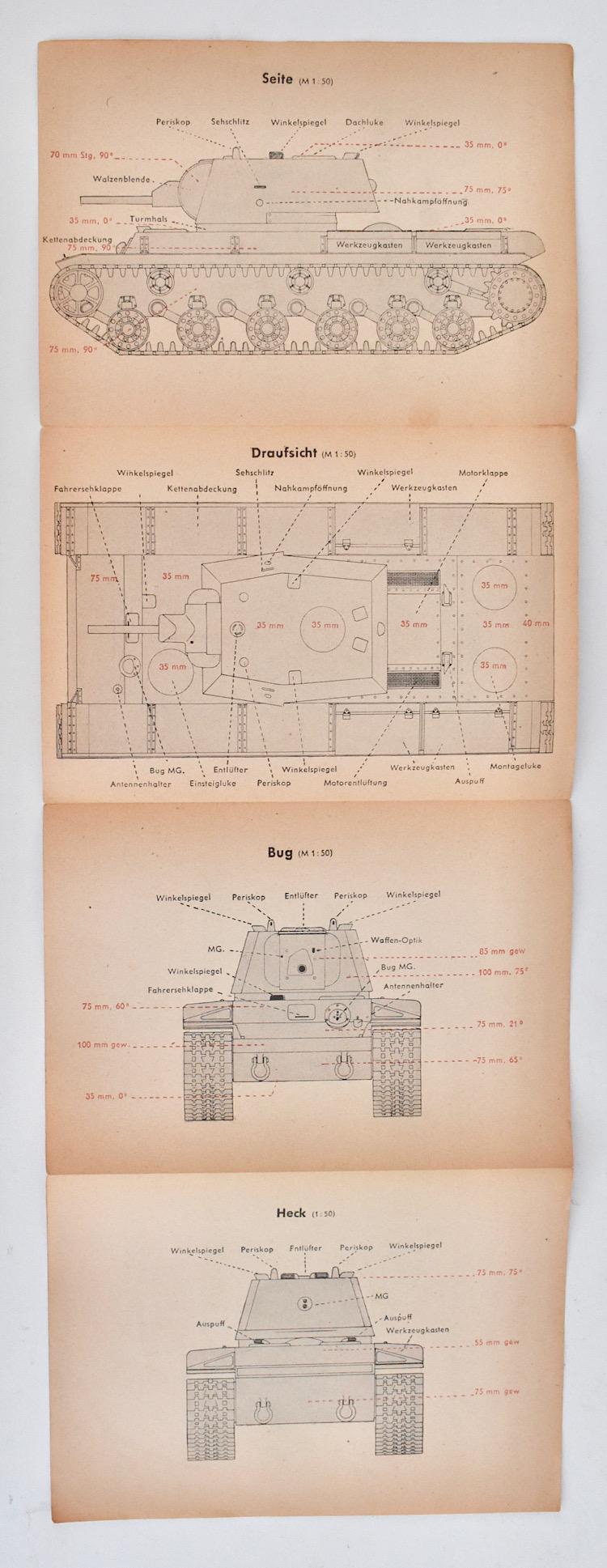 Panzer Nahkampftafel Russischer KV 1 Pz Kpfw