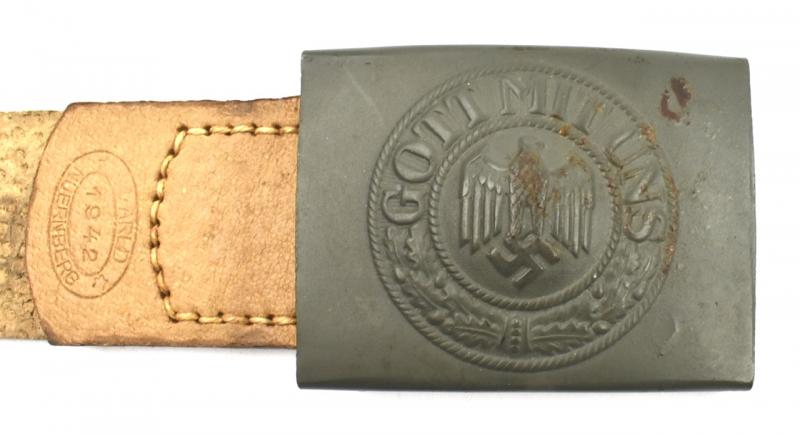 Wehrmacht steel Belt Buckle with Tab