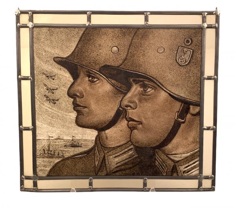 Third Reich Stained Glass Art Piece