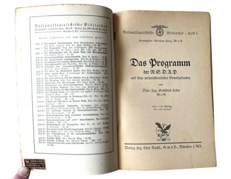 Third Reich Brochure NSDAP Party Program