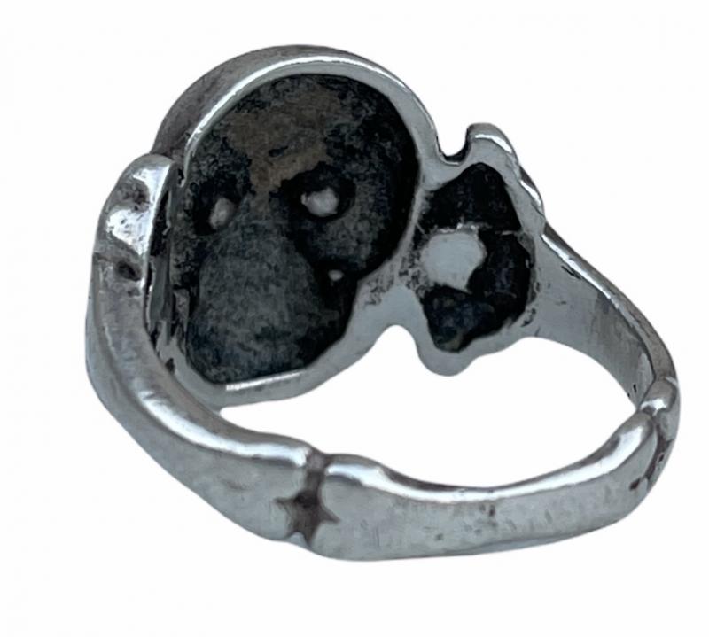 1939s～★ドイツ国防軍陸軍 ★Skull Bone Ring★ミリタリー Vintage German WWII Wehrmacht Skull Bones Military Ring