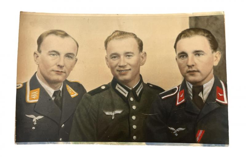 WW2 big Color Photograph of 3 German Soldiers