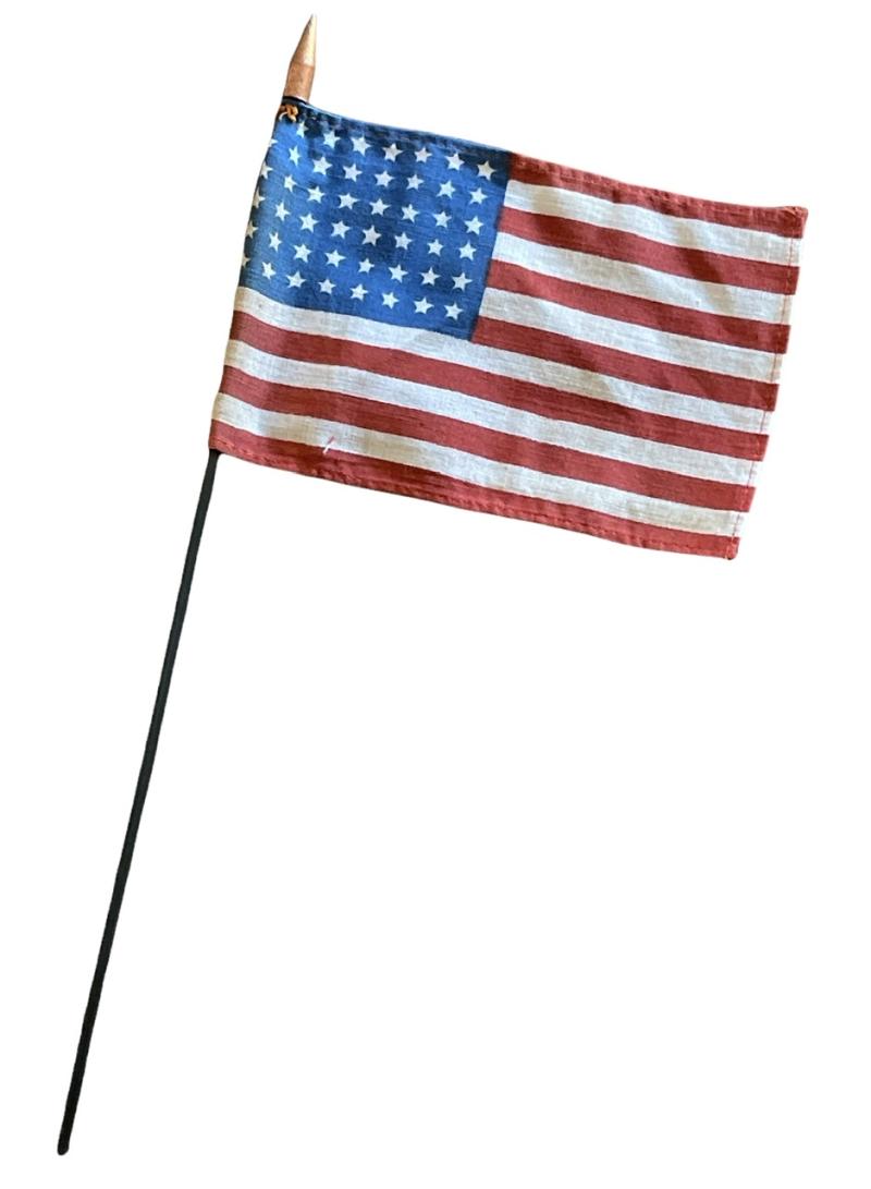 US WW2 48 star Little Flag on pole