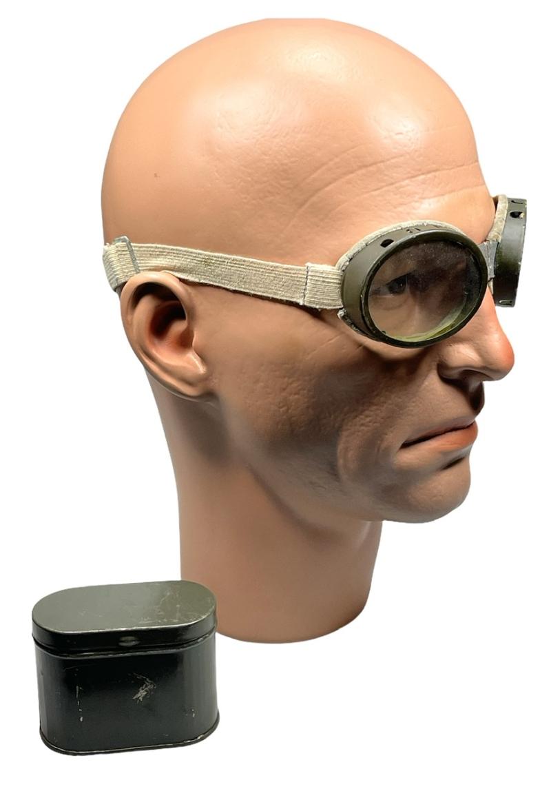 British WW2 Dust Goggles in metal Can