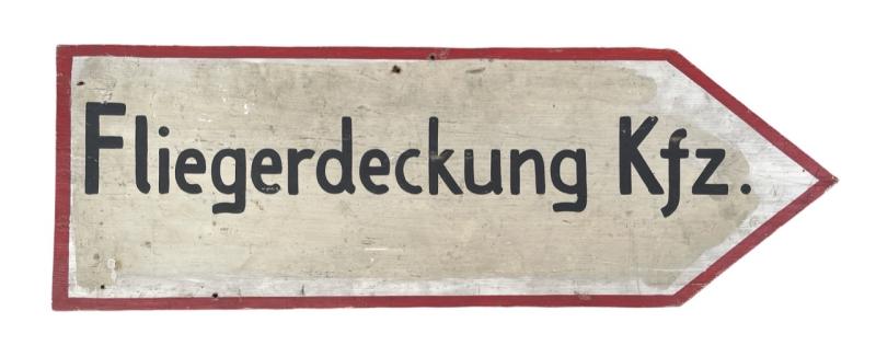 Wehrmacht Road Sign (Fliegerdeckung Kfz)