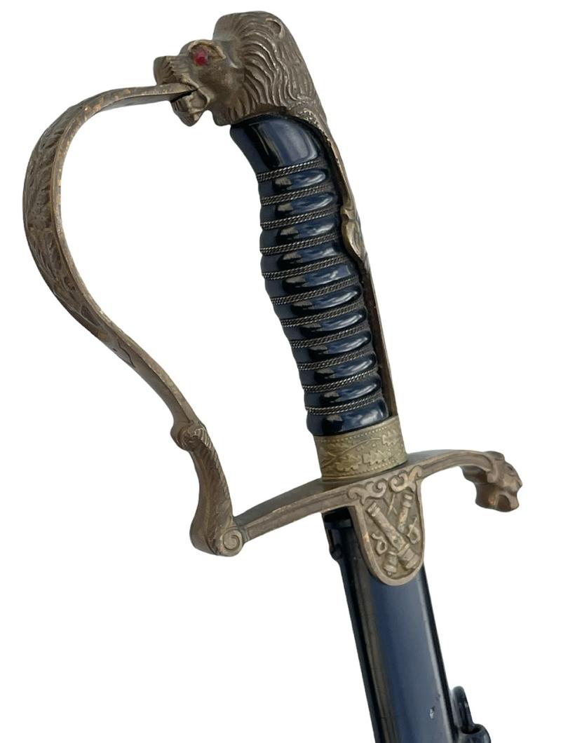 German Artillery Officers Löwekopf Sword (Lion head)