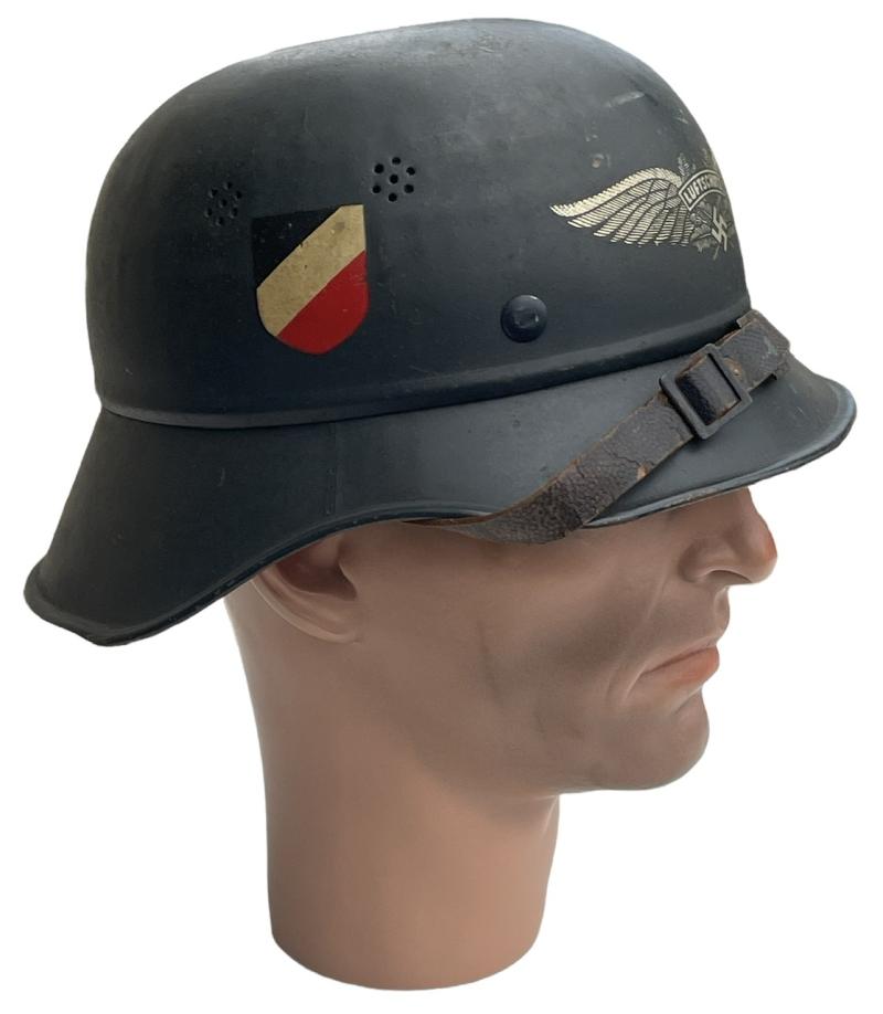 Luftschutz Gladiator Helmet with dubbel National Decal