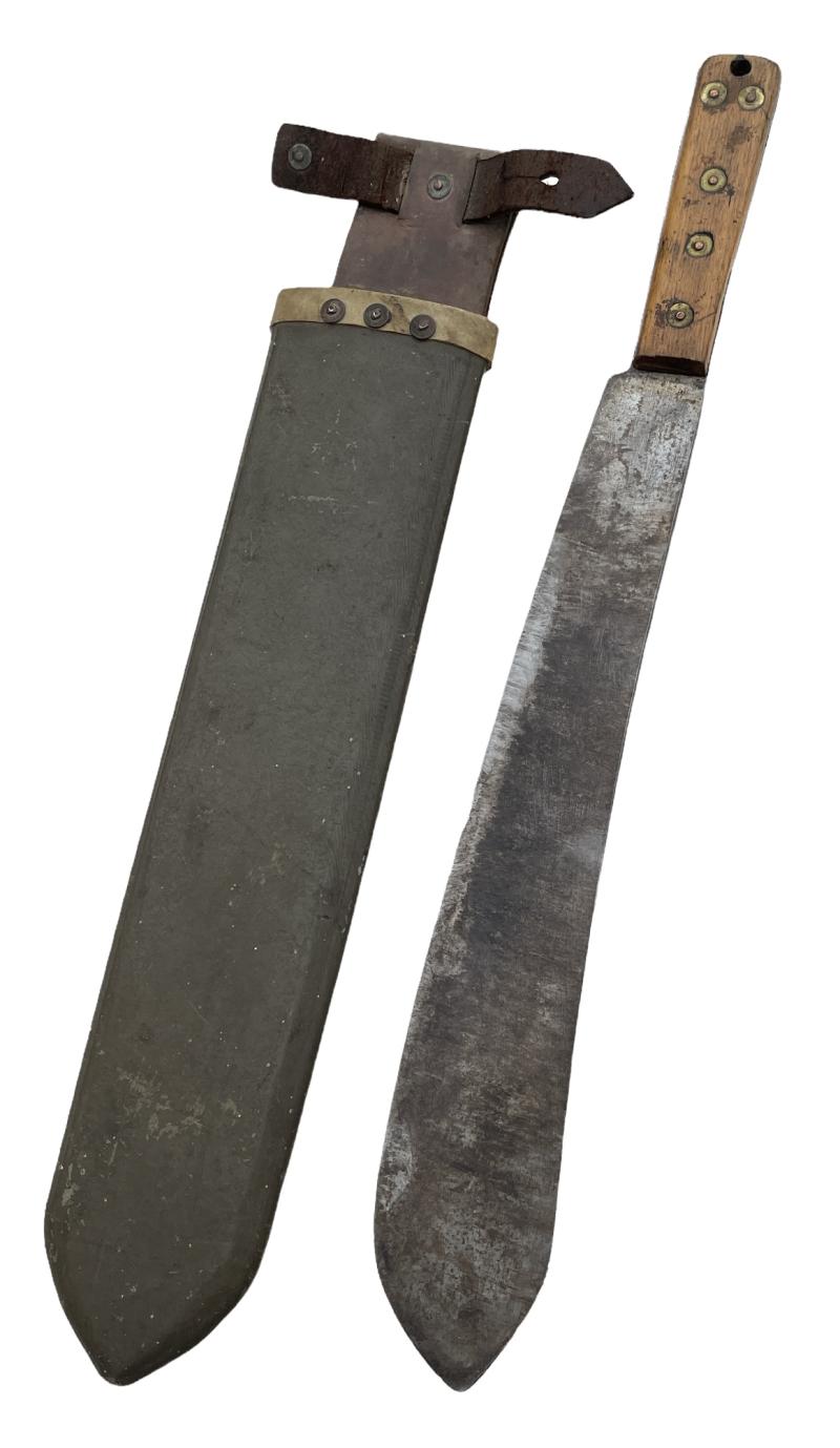 British WW2 Machete in rare Clipboard Scabbard