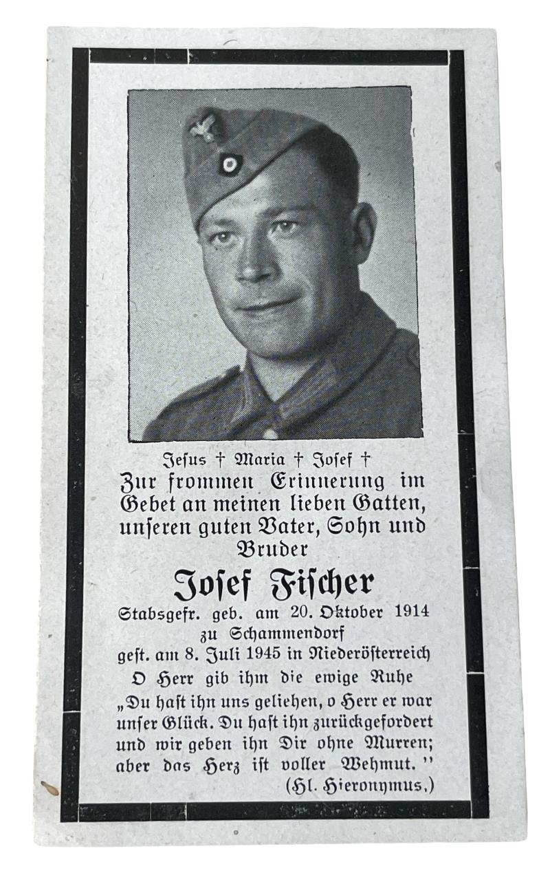 Death Notice Wehrmacht Soldier