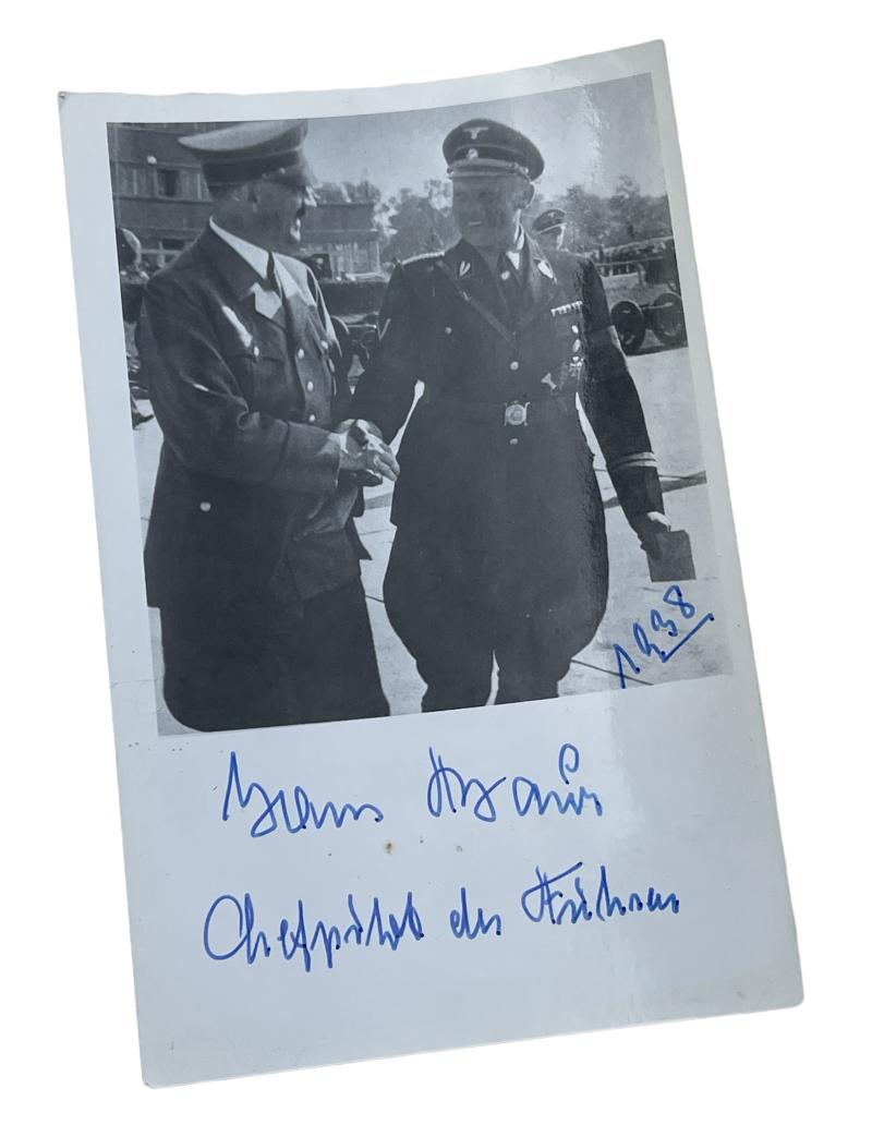 Photograph Adolf Hitler and Hans Baur with Autograph