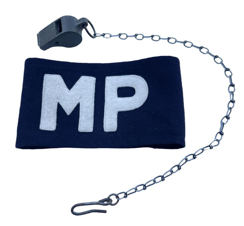 US WW2 MP Armband and Whistle (Military Police)