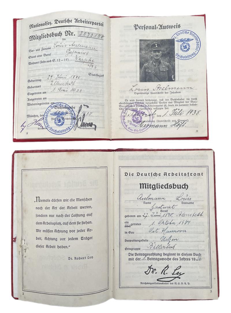 NSDAP Party Member Pass & DAF Pass (one man)