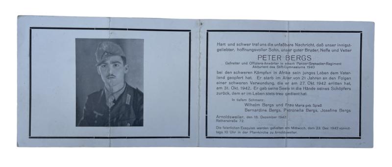 Death Notice Afrika Korps