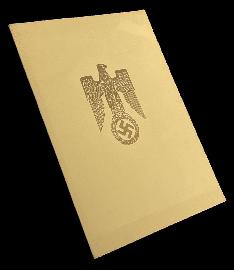 Third Reich Promotion Award signed Reichsminister Von Krosigk