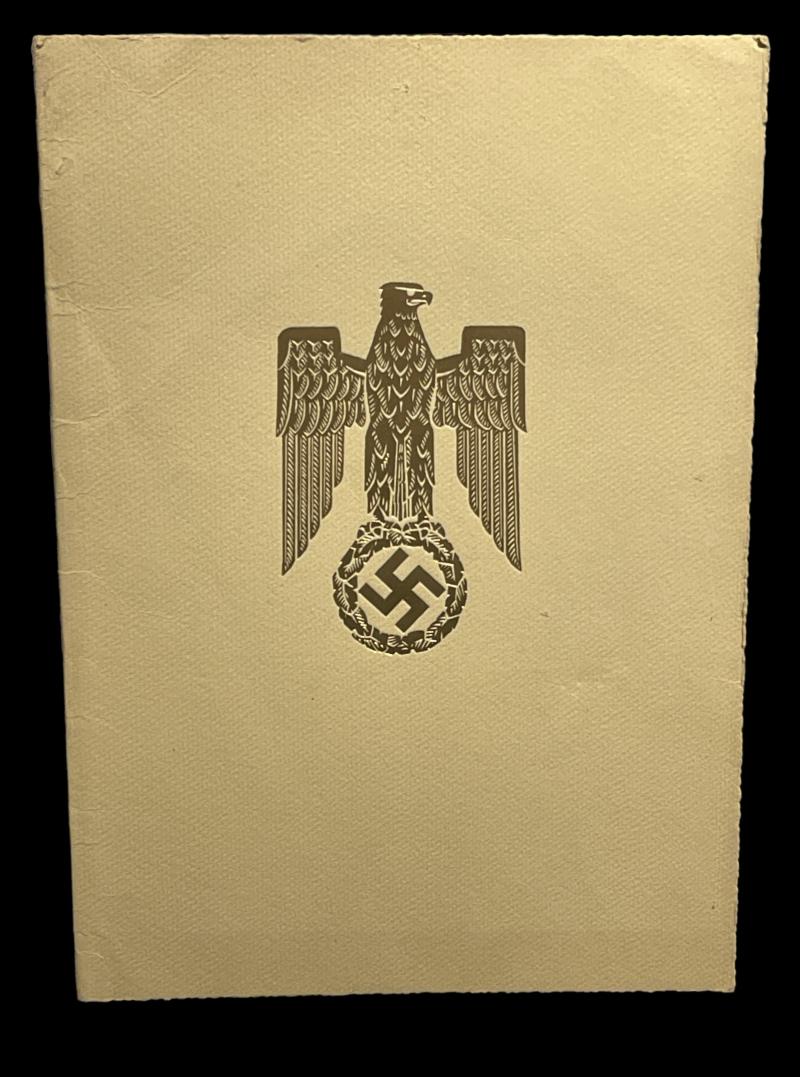 Third Reich Promotion Award signed Reichsminister Von Krosigk