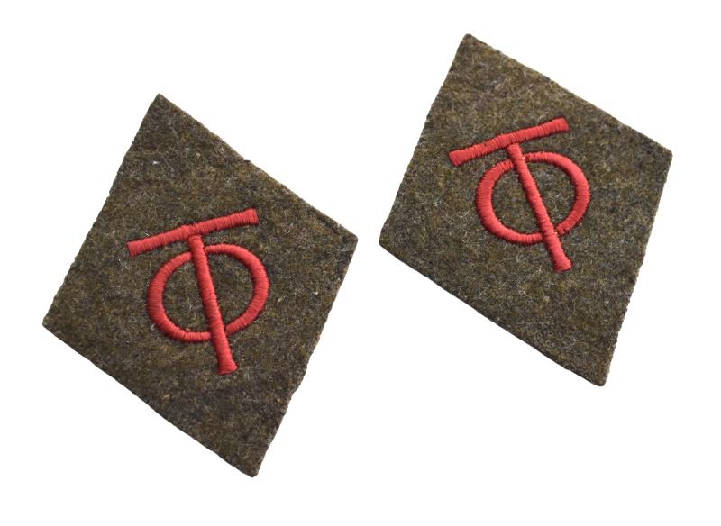 Third Reich Organisation Todt Rank Collar tabs