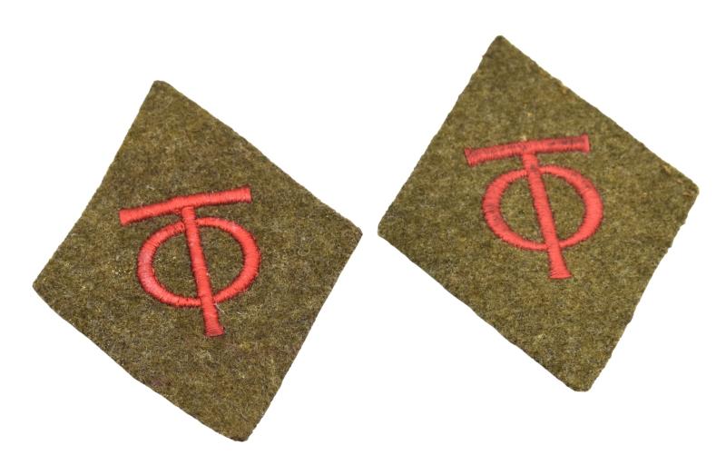 Third Reich Organisation Todt Rank Collar tabs