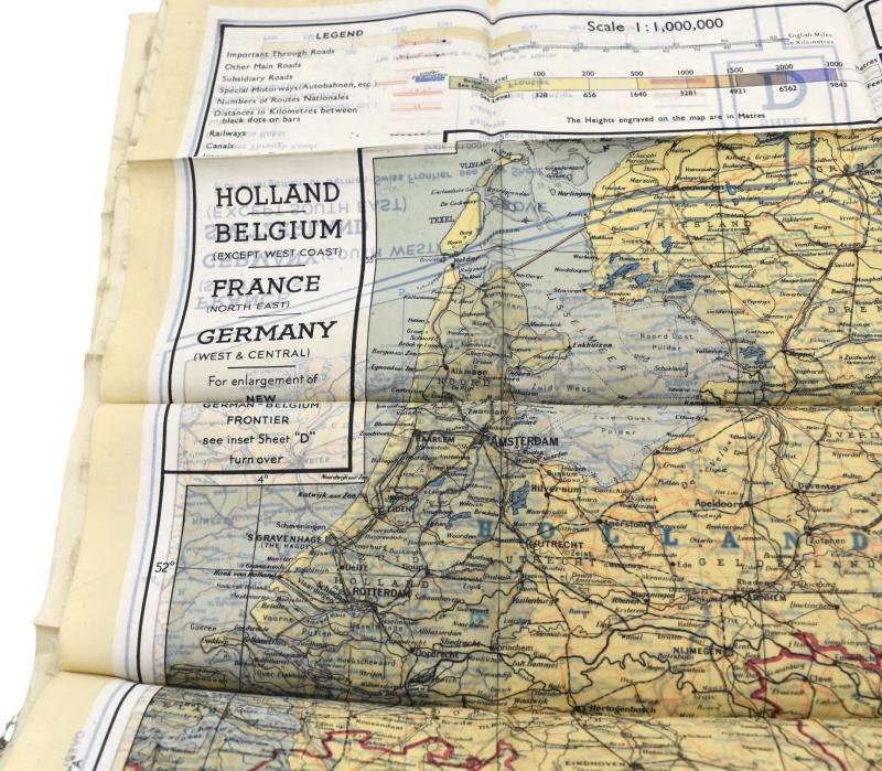 British/US WW2 Silk Escape Map