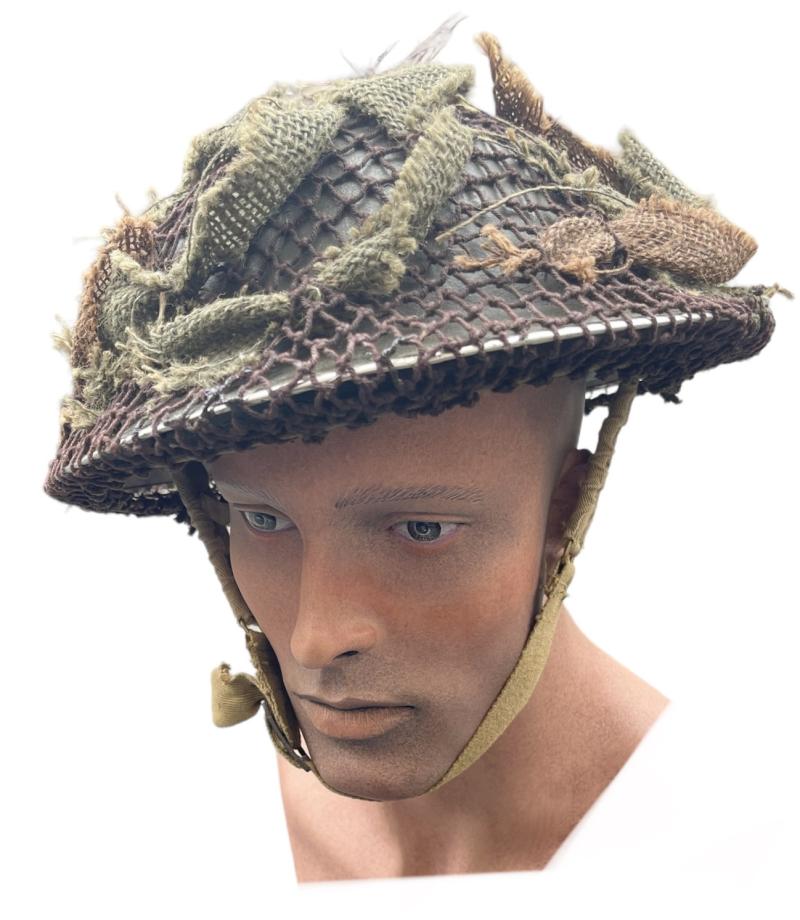 IMCS Militaria | British WW2 Brodie Helmet with camo net with scrim