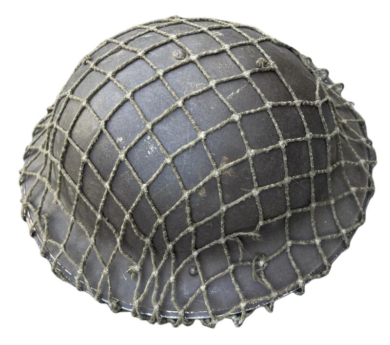 British WW2 Brodie Helmet with camo net