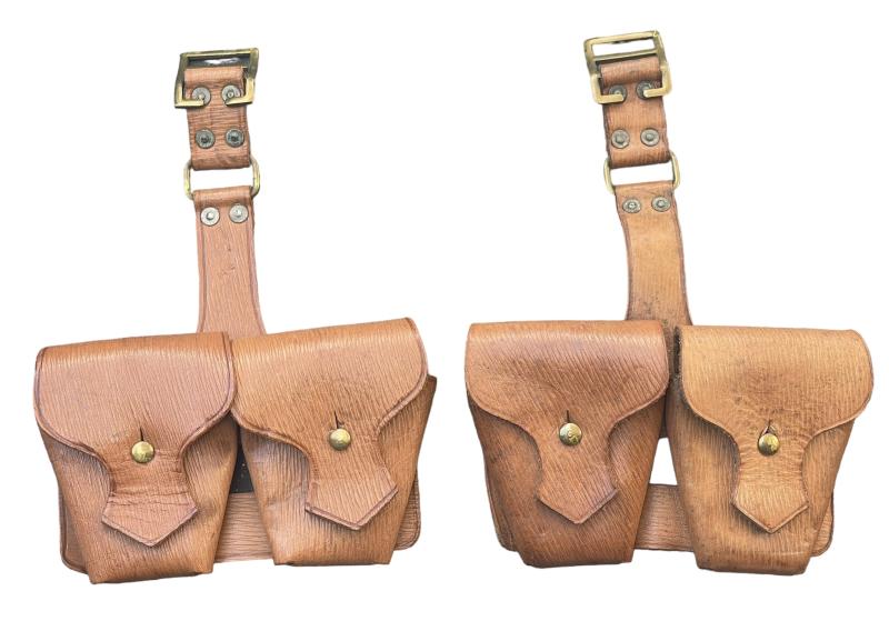 British WW2 pair leather Rifle Ammunition Pouches