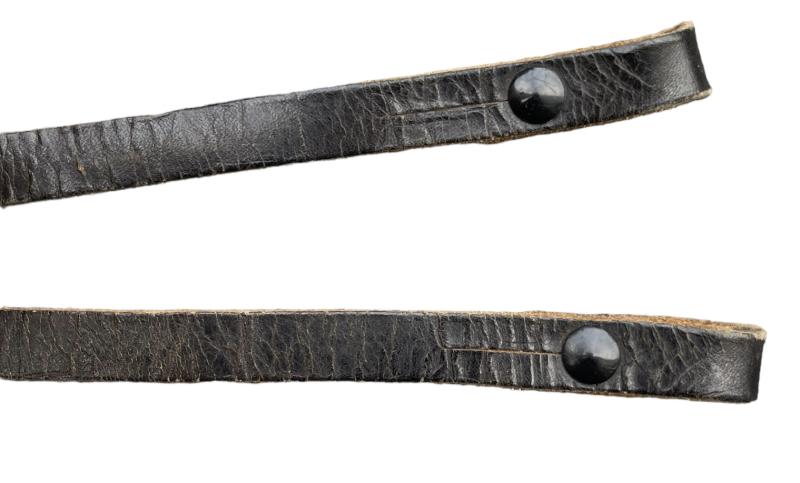 Original German Bundeswehr Leather Service Belt – Army Coupling Belt – Black – Sizes 70-150cm