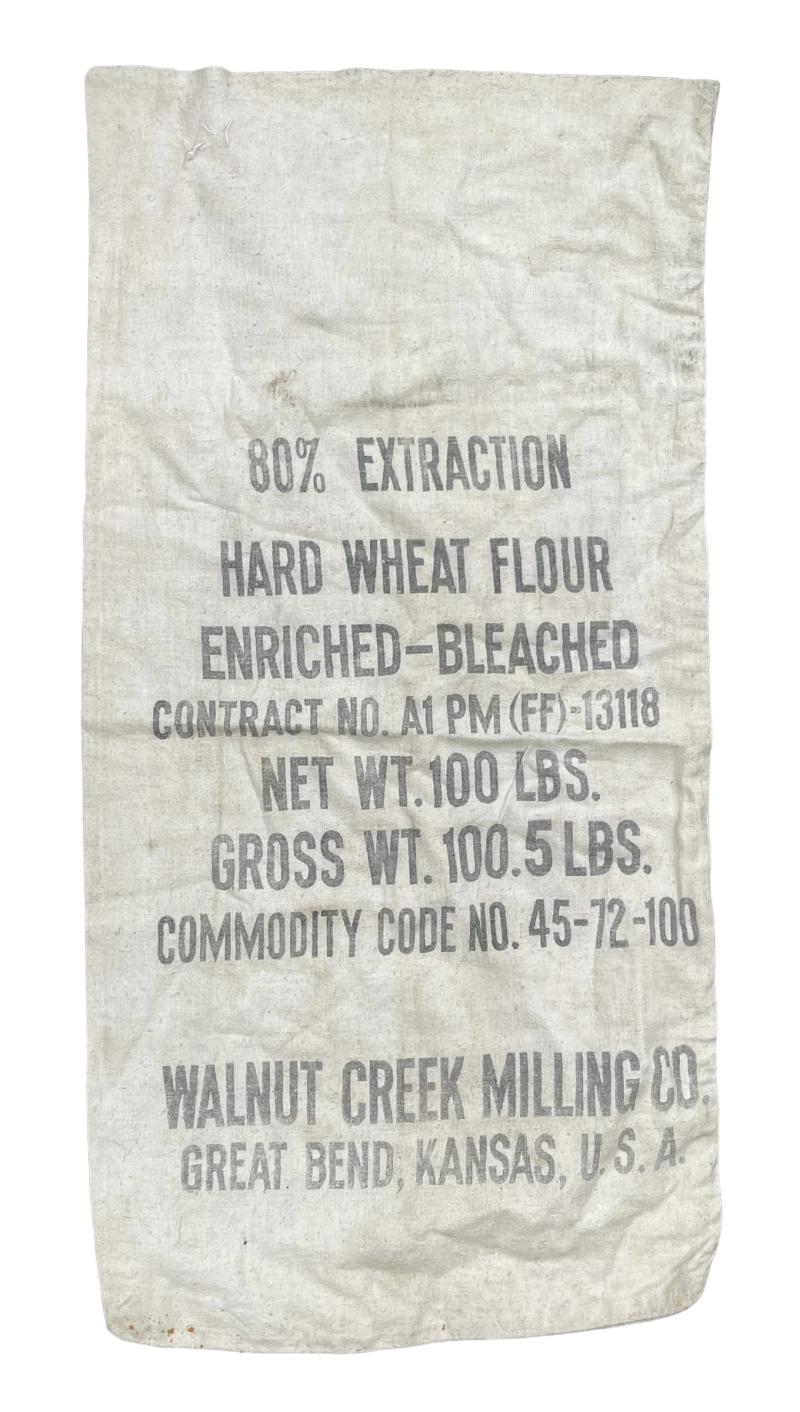 American WW2 Food Aid Hard Wheat Flour Bag