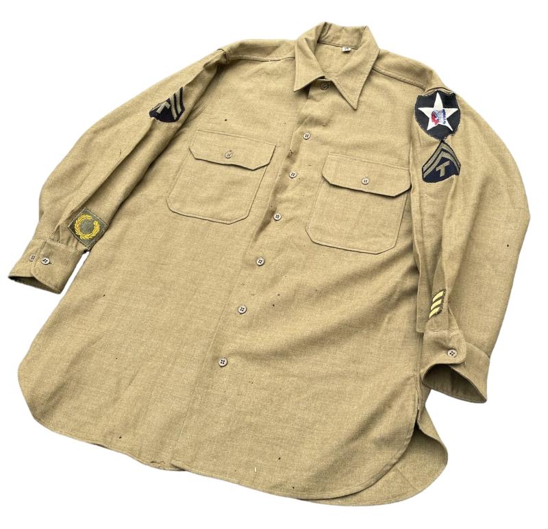 US WW2 wool Shirt with 2nd Infantry Division Patch