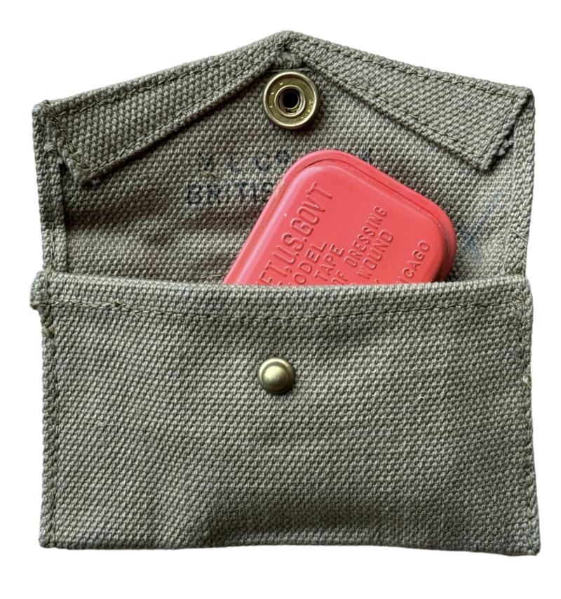 US WW2 British made First Aid Kit Pouch with Kit