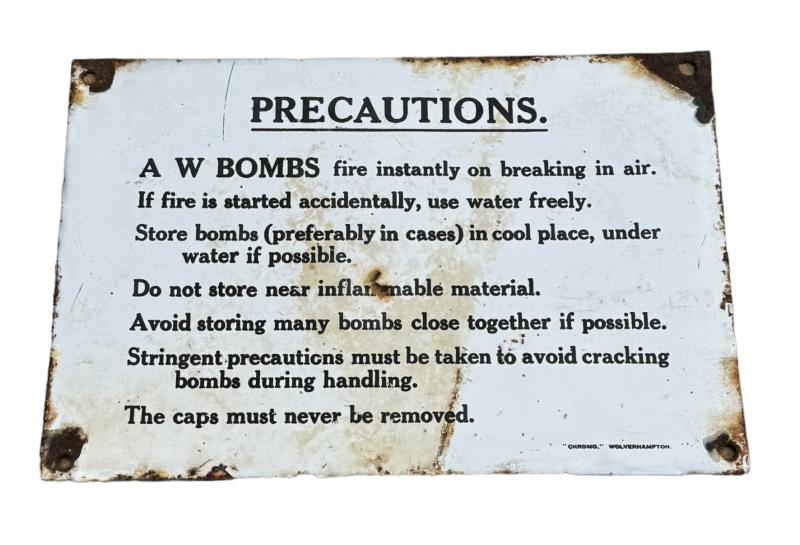 British WW2 metal Warning Sign un-exploded Ordnance.
