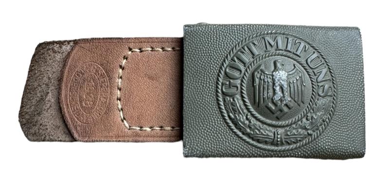 Wehrmacht aluminium Belt Buckle with Tab