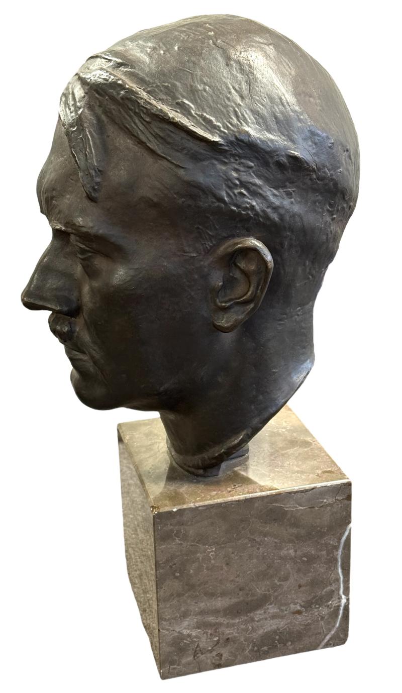 Bronze signed Adolf Hitler Buste