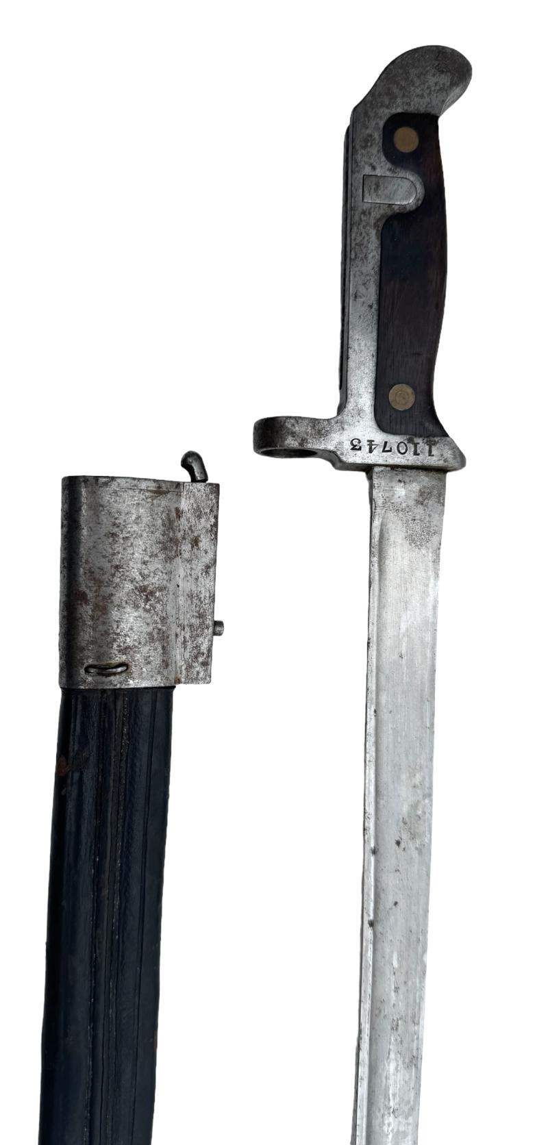 Danish M1915 Bayonet for the M1889 Krag-Jorgensen rifle and carbine.