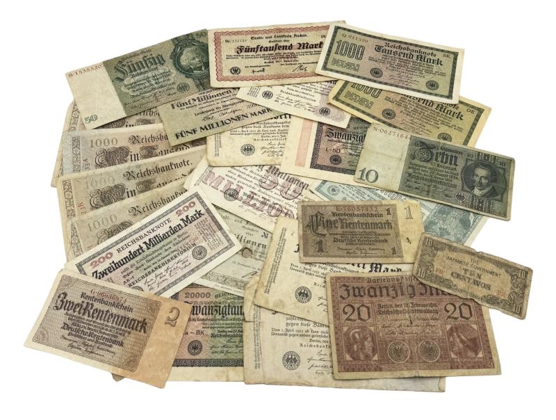 24 German Inflation Banknotes