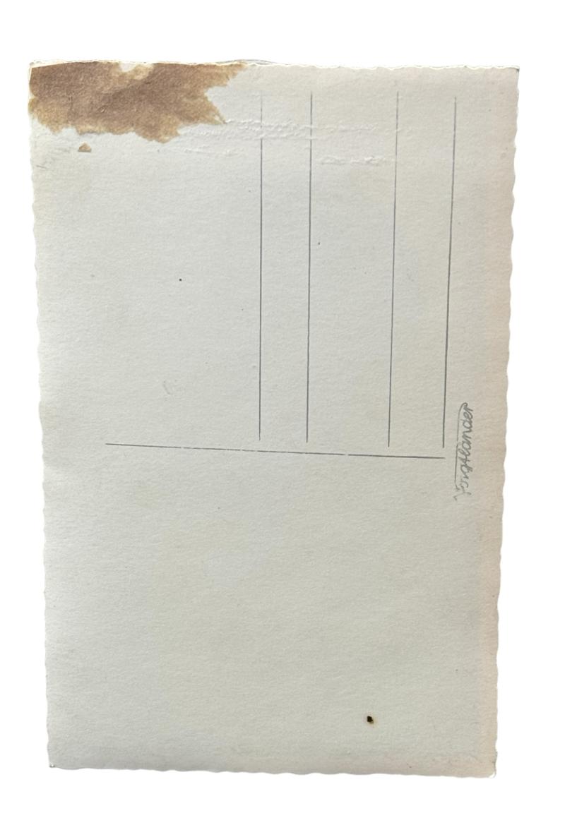 Wehrmacht Postcard Portrait Photograph Panzer Soldier