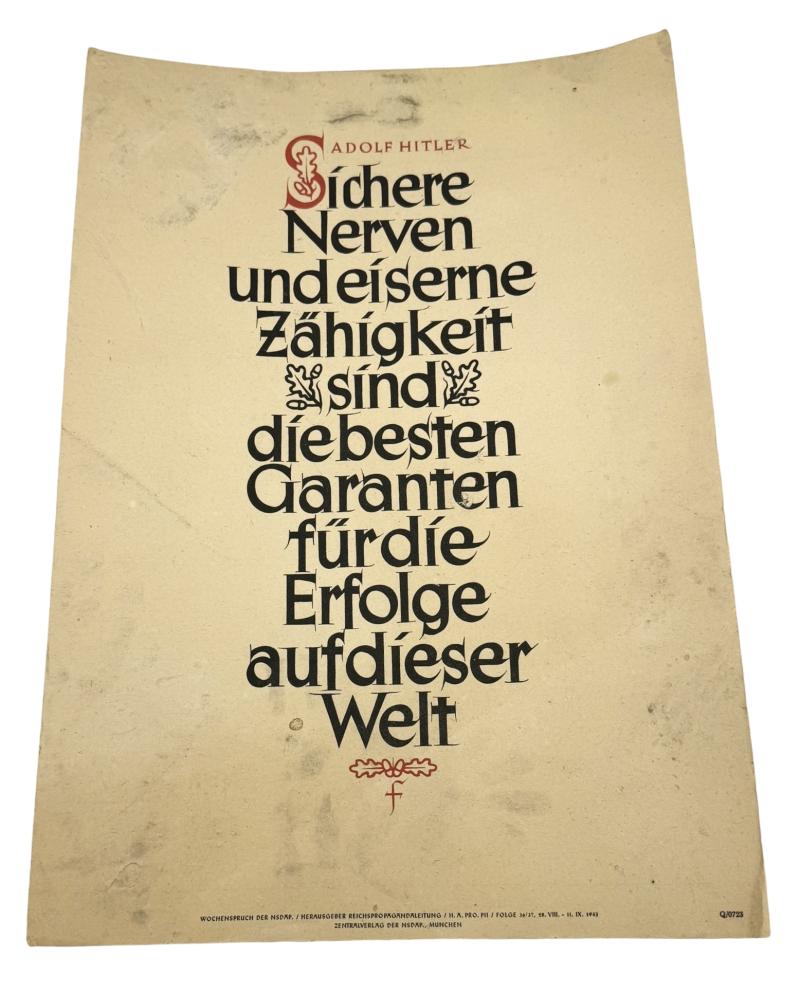 Decorative printing with Pronunciation of Adolf Hitler