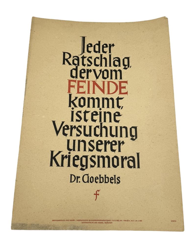 Decorative printing with Pronunciation of Dr. Goebbels.