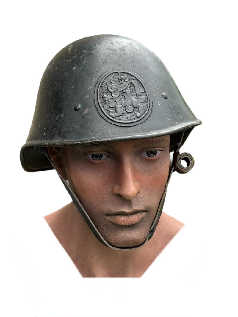 Dutch M34 Helmet with Lion Shield in original black paint