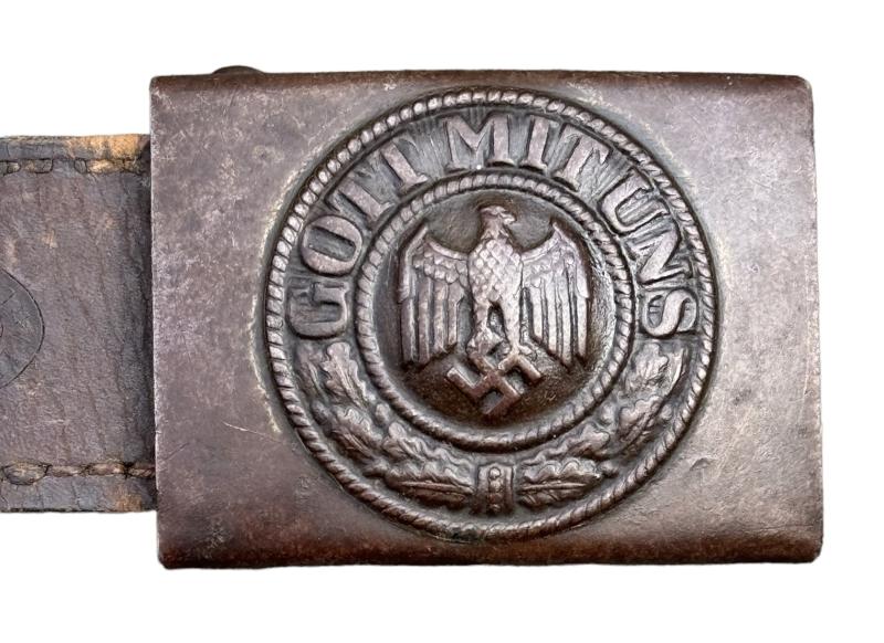 Wehrmacht steel Belt Buckle with Tab